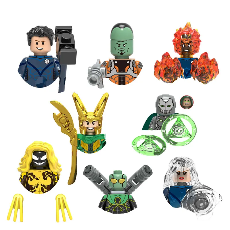 Avengers Superhero Building Blocks Hulk Thor Loki Scream Mini Action Figure Model Blocks Giocattoli Educativi Per Bambini Regali