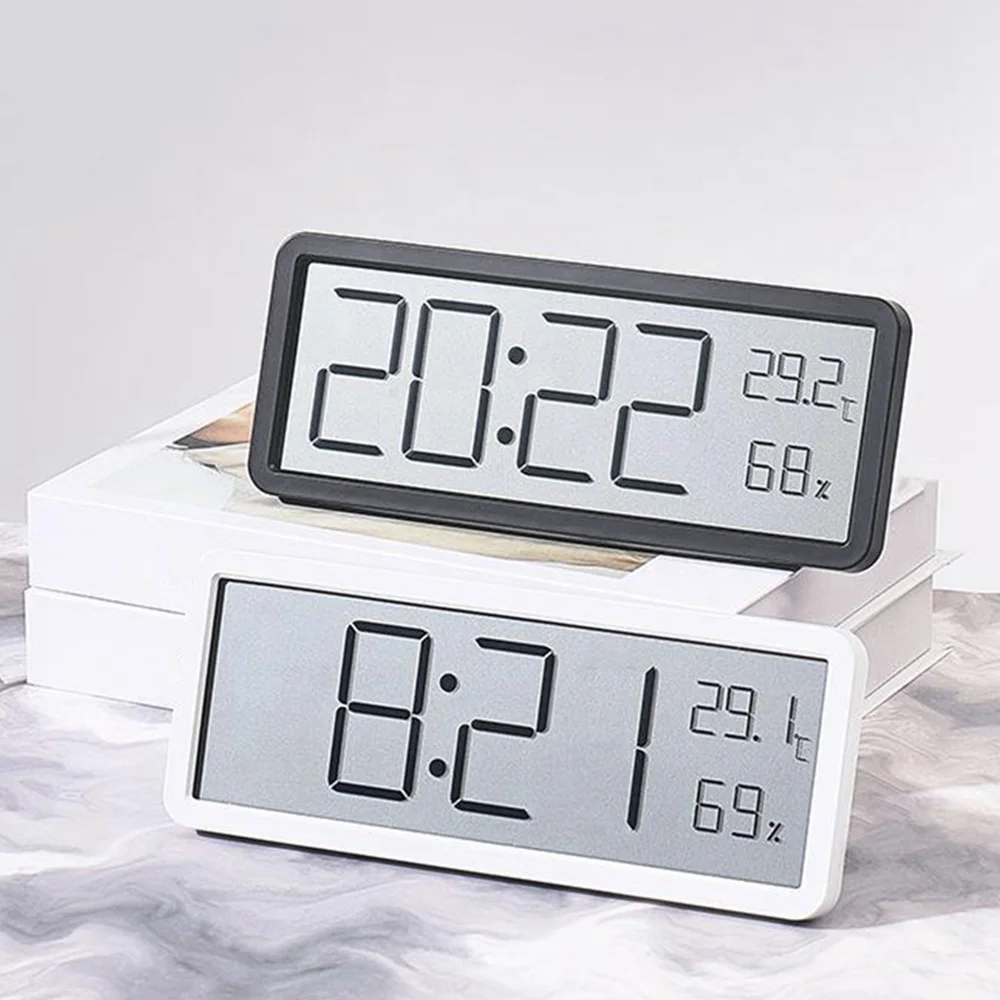 LCD Screen Digital Wall Clock Time Temperature Humidity Display Electronic Hanging Desktop Battery Powered wall clock,digital wall clock,digital display clock