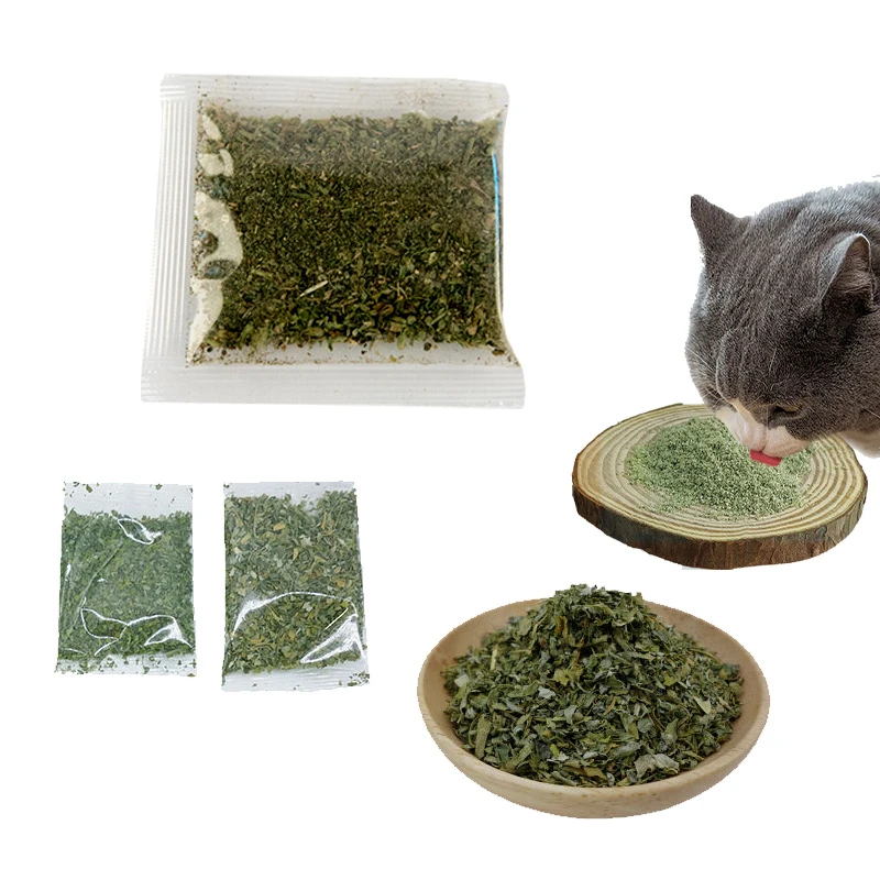 2Pcs Catnip Bag, Cat Grass Chopped Leaf, Catnip Powder, Small Bag, Catnip Coarse Leaf Packet