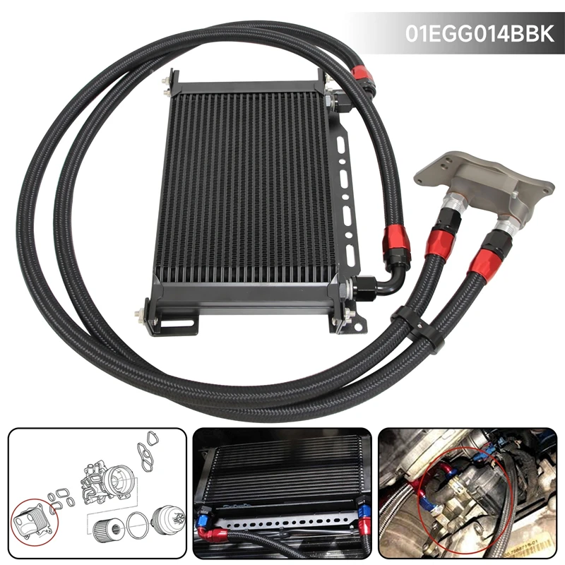 

19/22/25 Row AN10 Oil cooler w/ Mounting Bracket+Adapter Hose Kit For BMW Mini Cooper S Supercharger R56 1.6L 06-12 Black/Silver