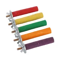 Paw Grinding Parrot Perches Stand Station Platform Wood Bird Cage Bites Gnawing Chew Toy 1