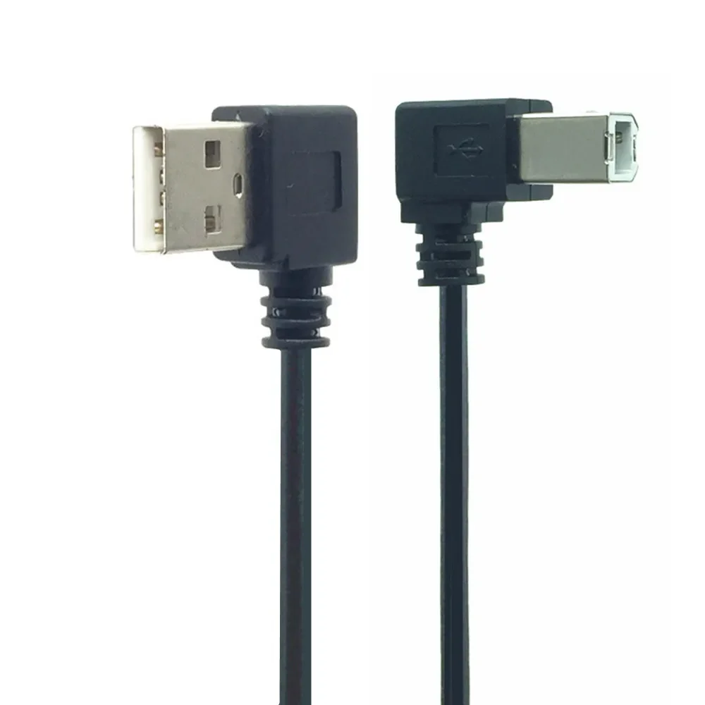 

50pcs/lot USB 2.0 Right Angled Type A Male to Type B Left 90 Degree Cable for Printer 0.5m