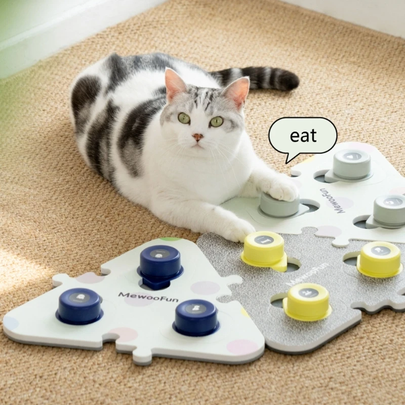 

Dogs Training Buttons with Pad Recordable Sound Buttons for Cat & Dogs Pets Communication Talking Buttons Behavior Aid