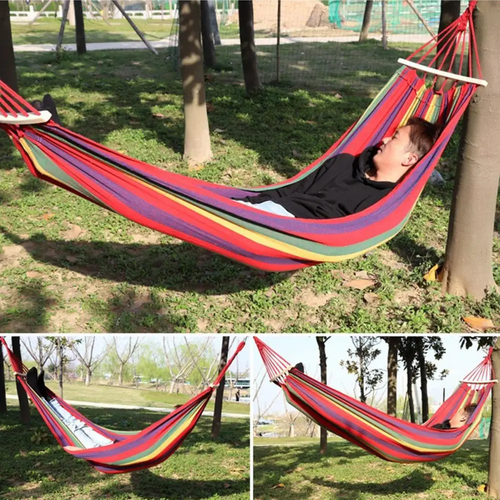 Hiking Hammock Durable Portable Camping Hammock with Strong Load-bearing Capacity Easy Installation Anti-rollover for Single