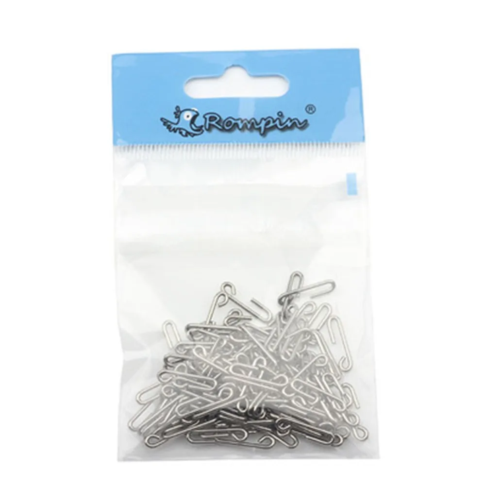 

100Pcs Clips Fishing Hooks Lure Connector Quick Change Snap Tackle Stainless Steel Minfishing Swivel Interlock Snap Tackle Tools