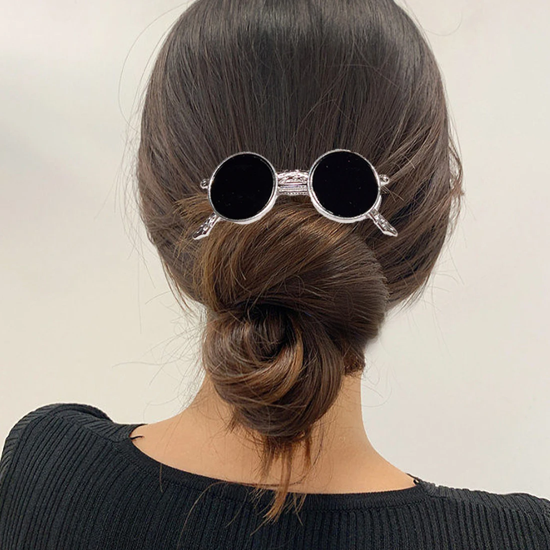 

Fashion Glasses Shape Hairpin Creative Round Metal Sunglasses Hair Clips Barrettes Women Girls Cute Headwear Hair Accessories