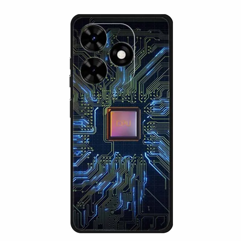 Luxury TPU Silicone Soft Back Cover with Floral Design - Shockproof Phone Case
