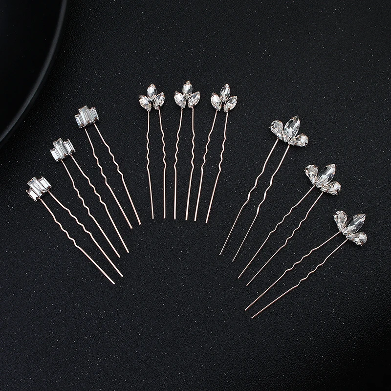 Efily Wedding Hair Accessories Bridal Pearl Hairpin Bride Headdress Rhinestone Hair Pins Women Headpiece Jewelry Bridesmaid Gift