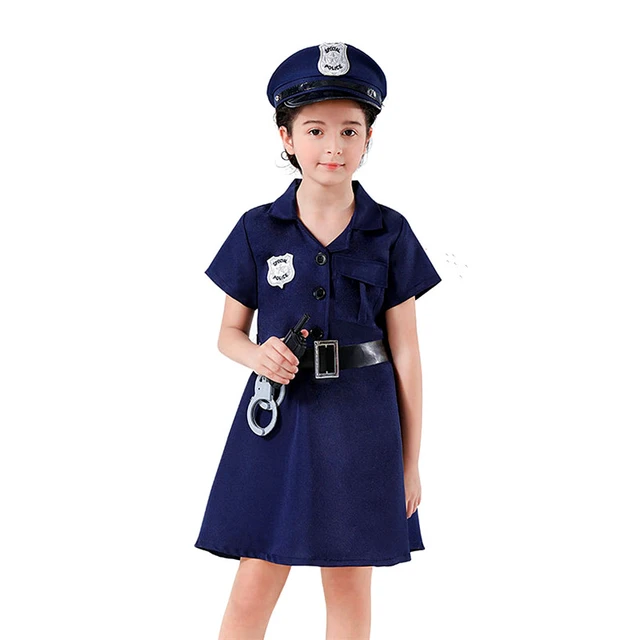 Disfraces de policía para niñas, ropa de piloto, uniformes profesionales,  juegos de rol, disfraces de vacaciones, accesorios, Juguetes - AliExpress