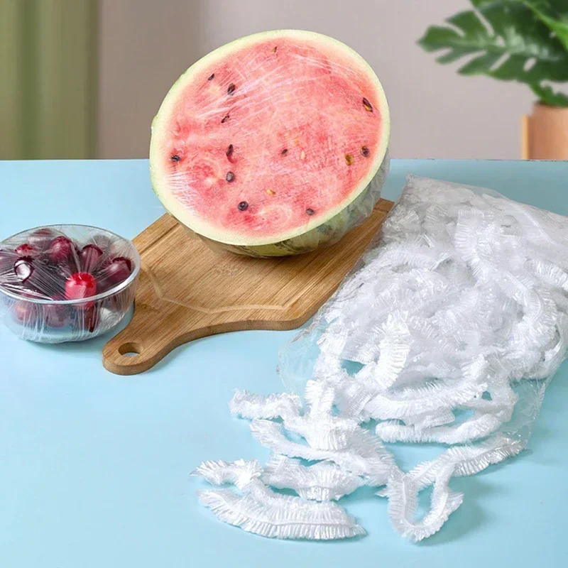 50/100/200pcs Disposable Plastic Waterproof Shower Cap Food Non-woven