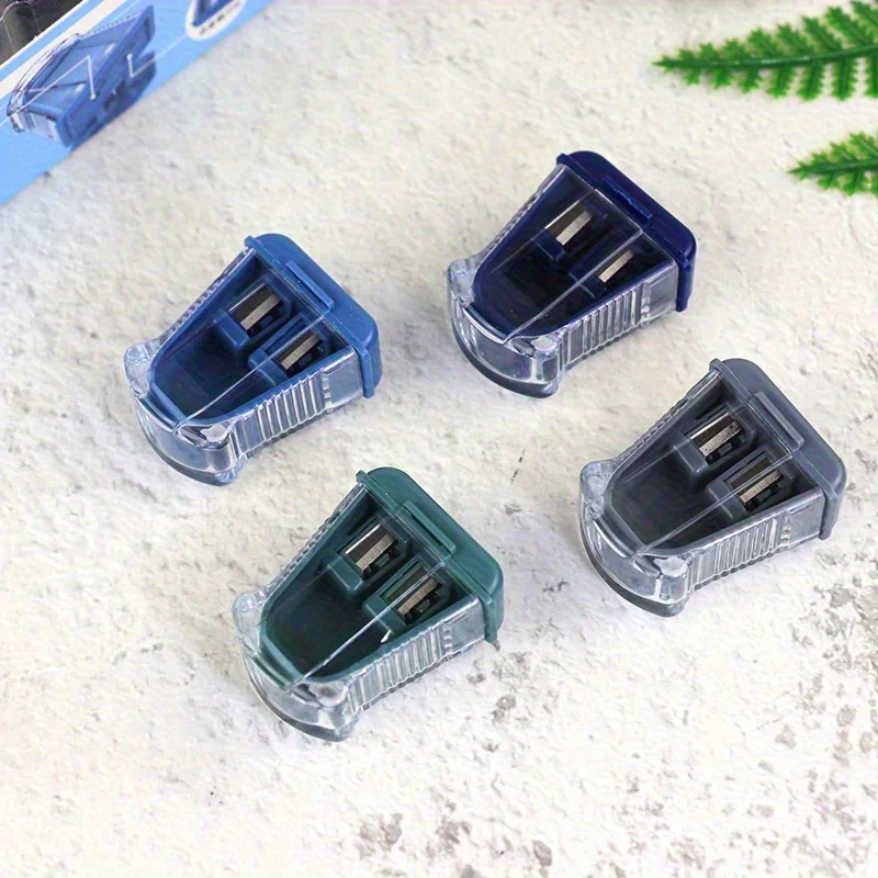 Random 5Pcs Double-Hole Pencil Sharpeners 2.0 Thick Core, Compact And Sharp, Can Be Cut Without Hands. Perfect For Office And Sc - 5