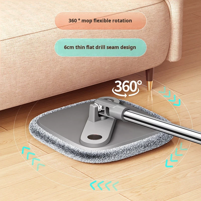 Hand Free Flat Floor 360 Spin Bucket Clean Mop Set Microfiber Sewage Water With Bucket Hand Free Household Lazy Cleaning Mop 5