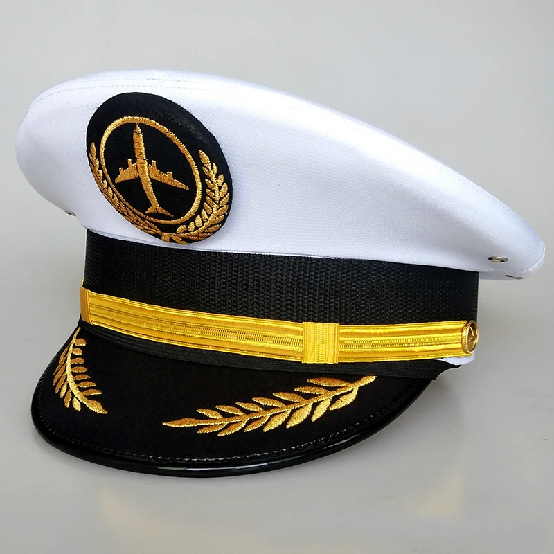 

Pilot Hats Aircraft Emblem Visor Hat Men Military for Flight Attendant Accessories Militar Airplane Pilot Caps