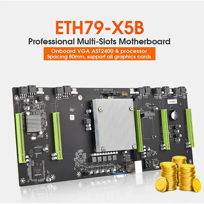 ETH79-X5B BTC Mining Motherboard with E5 2620 CPU+1X DDR3 RAM LGA2011 5 PCIE16X Slot 80mm SATA2.0+MSATA for 3060 3090 best desktop motherboard