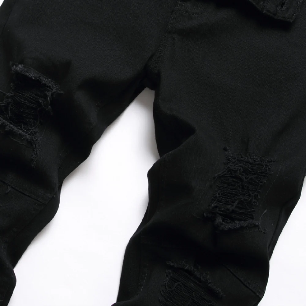 Ripped Patchwork Jeans Ripped Jeans Men Stretch Skinny Fit Pencil Jeans Trousers For Men's