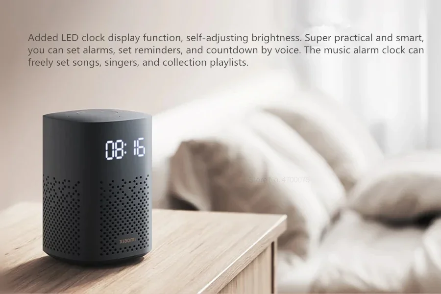 Xiaomi XiaoAi Speaker Enhanced Edition with LED Digital Clock IR Remote description image 2