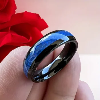 Wedding Ring, Tungsten Carbide Ring with Arrow Inlay, Men's and Women's Wedding Rings, Men's and Women's Engagement Rings, 8Mm 1