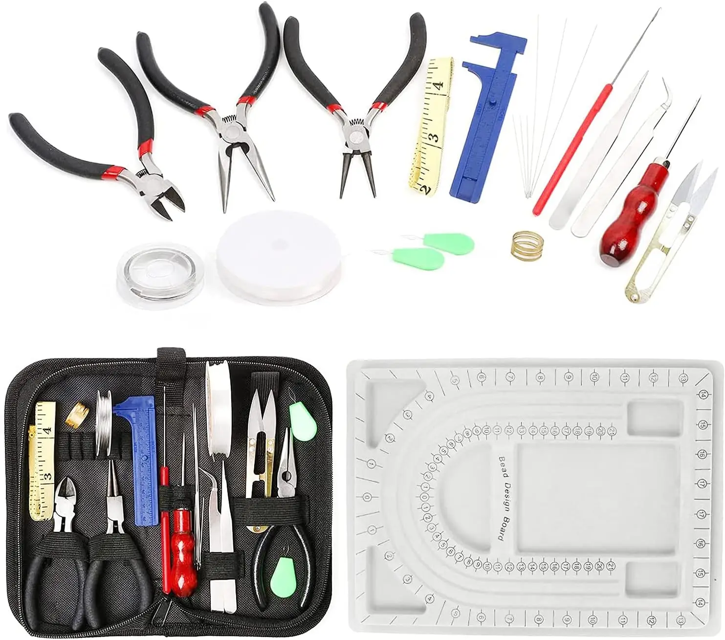 

CMS Jewelry Making Supplies Kit Own Bead Tools Include Beading Board Bead Tool Kit Jewelry Making Tools for Jewel