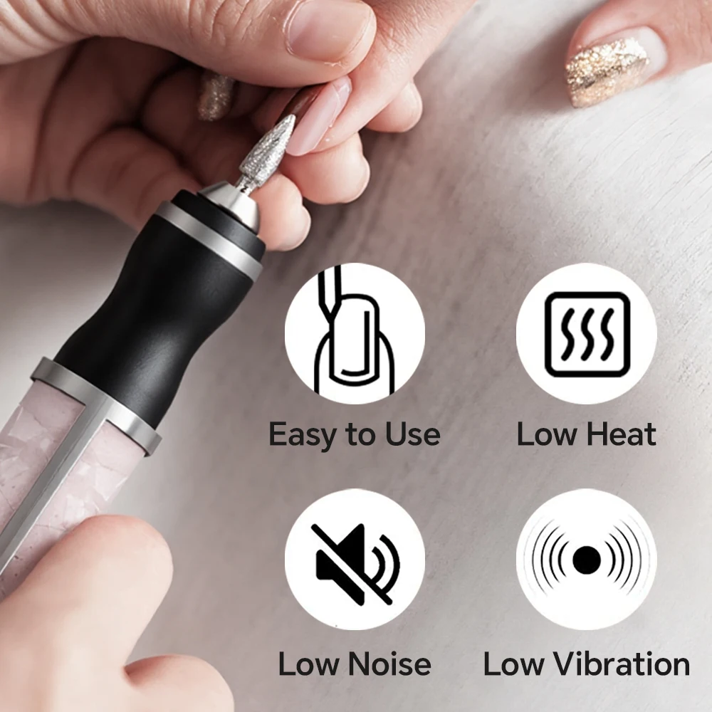 Rechargeable Electric Nail Drill Kit with 3 Modes & LED Display, Professional Manicure Pedicure Tool for Nail Care & Gel Removal