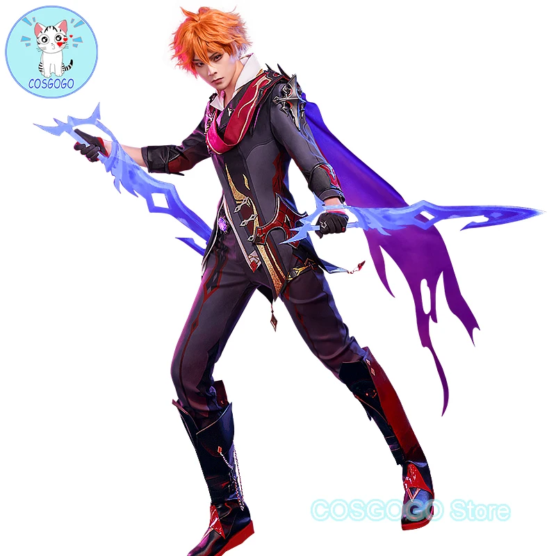 

[Stock] Genshin Impact Tartaglia Beholders Form Game Suit Handsome Uniform Cosplay Costume Halloween Party Outfit Men Anime