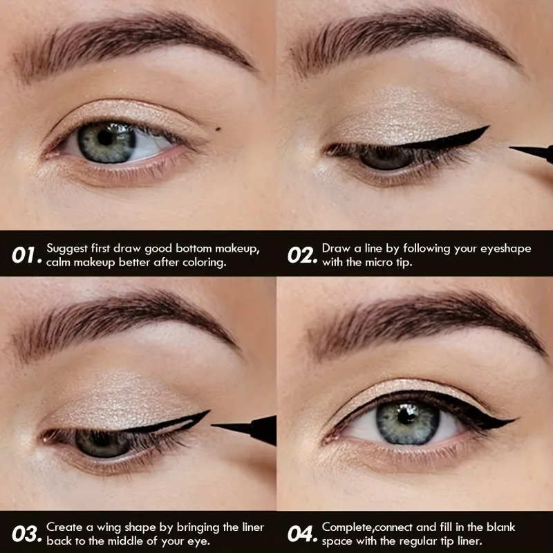 PECOLOVERS Precision Tip Liquid Eyeliner - Smudge-Proof & Long-Lasting Waterproof Formula for Professional Eye Makeup 6