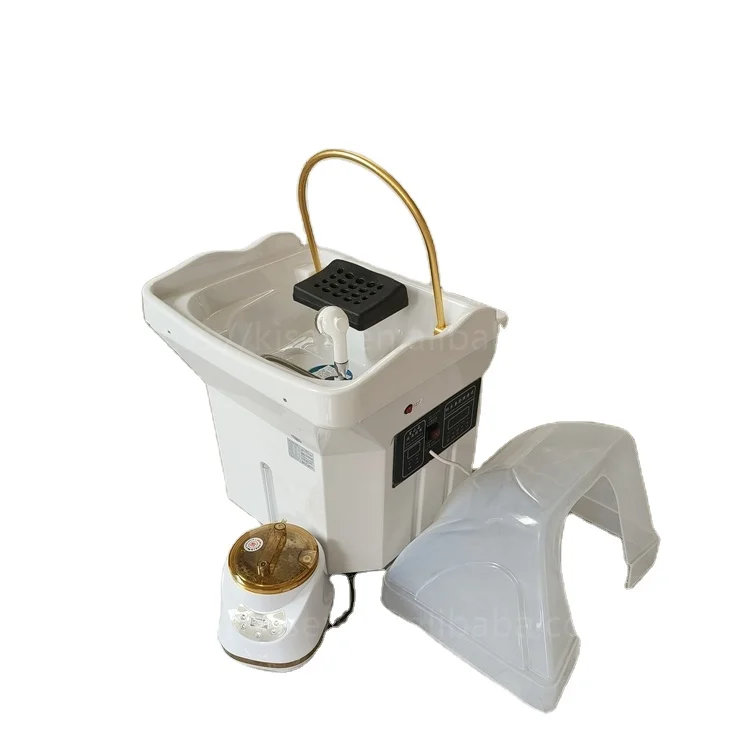 

Good quality water tank portable mobile hair washing shampoo sink bowl with head therapy water circulation bar and fumigation