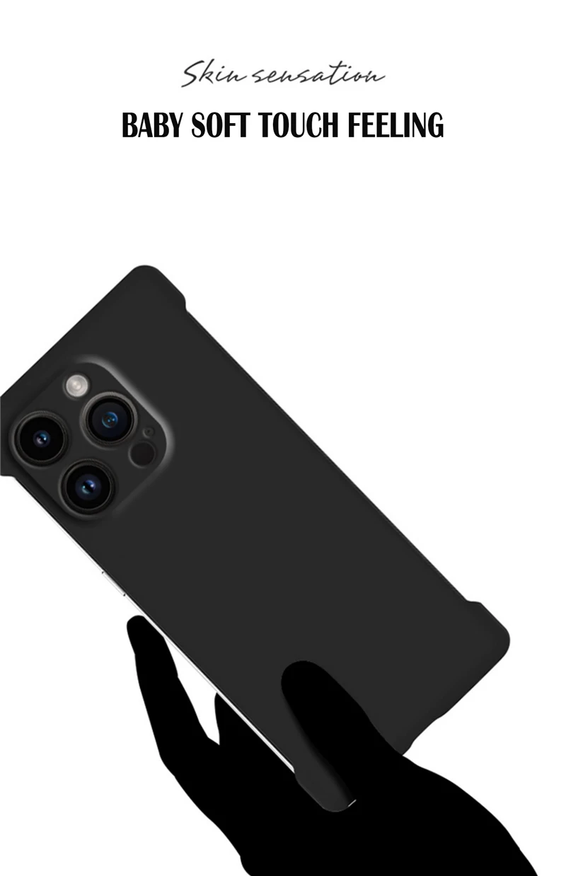 Custodia rigida per PC con retro trasparente e senza cornice, per iPhone 14, 15 Plus, 13, 12 Mini, 11 Pro, X, XR, XS Max, custodie sottili antiurto_voghion.com