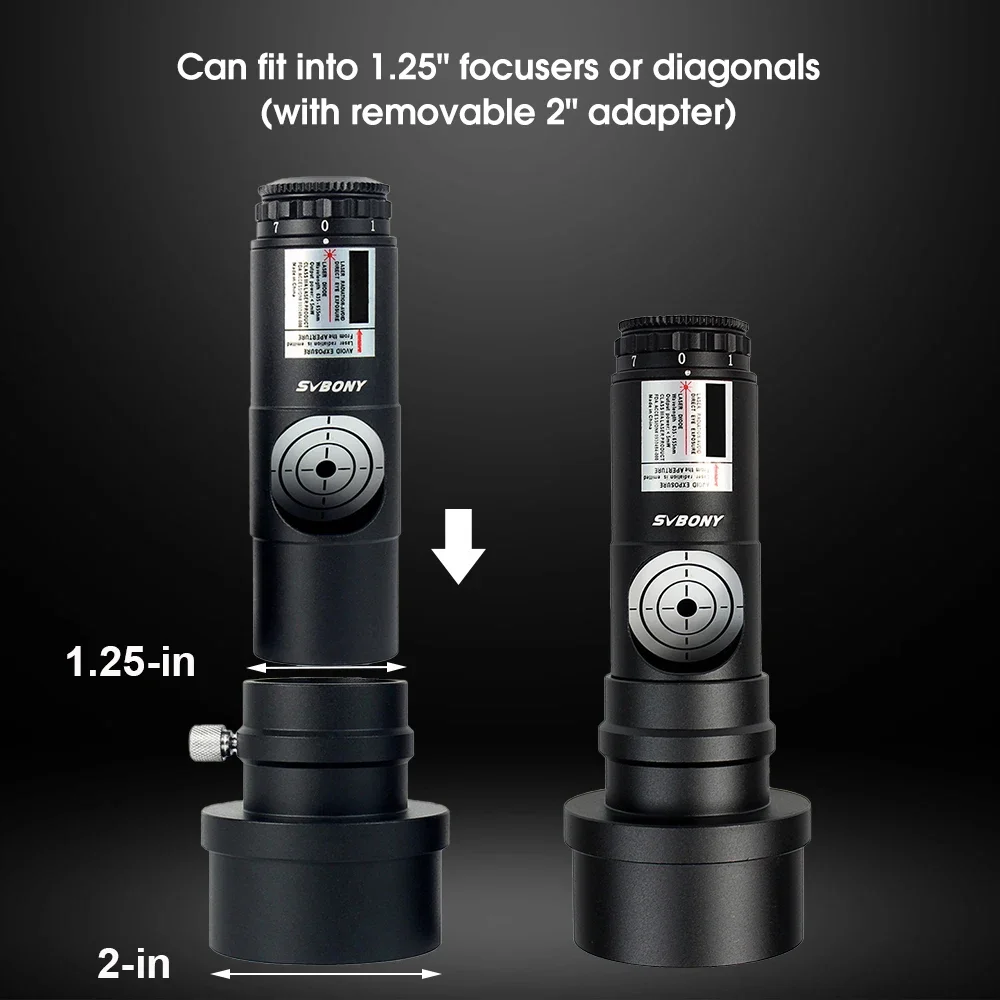 Adaptör ile teleskop odaklayıcısına takılmış kollimatör