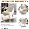 Dining Chairs,Modern Living Room Chairs, Velvet Upholstered Dining Room Chairs with Gold Legs,Tufted Accent Chair Set of 6 5