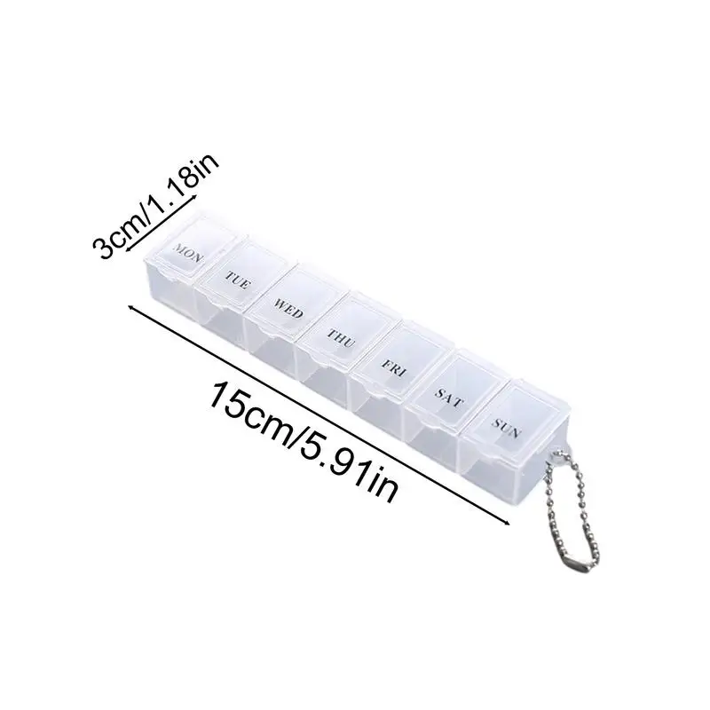 Pill Box Clear Travel Pill Organizer Dust Proof Pill Organizer Mini Pill Sorter Stylish Medicine Organizer 7 Cells Pill Boxes