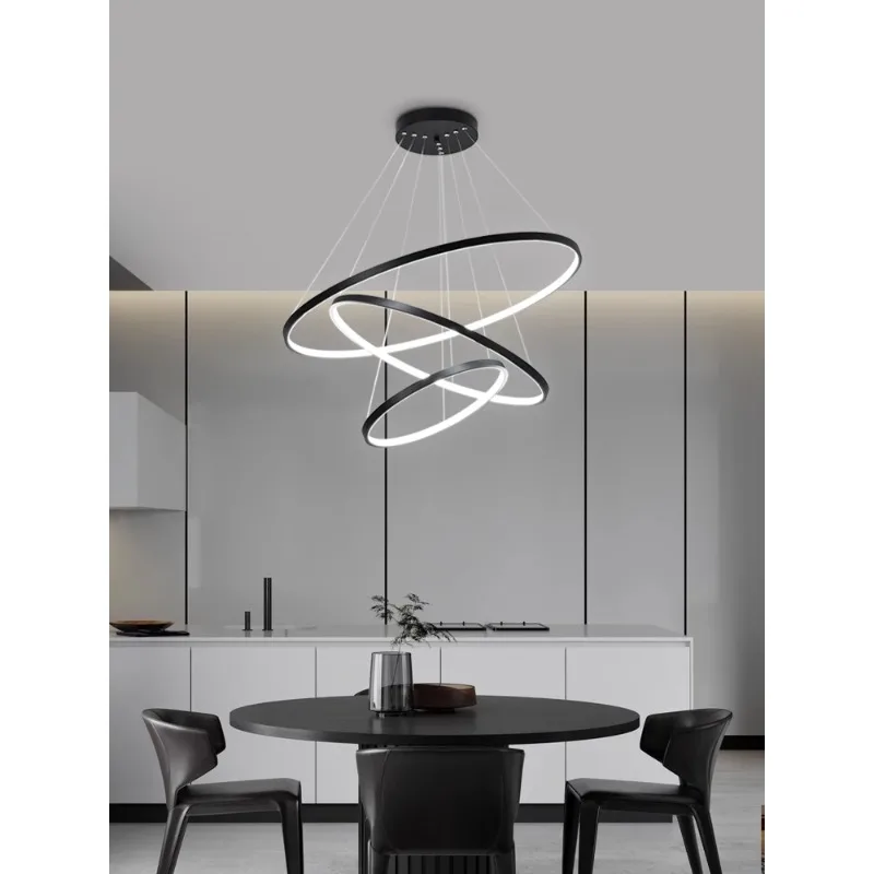 

Restaurant chandelier modern minimalist atmosphere creative circular Nordic living room chandelier home room table lamp light in