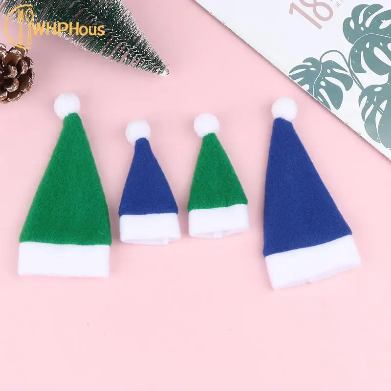 

5pcs Creative Caps Mini Christmas Hat Santa Claus Hat Xmas Lollipop Hat Mini Wedding Gift Christmas Tree Ornament Decor