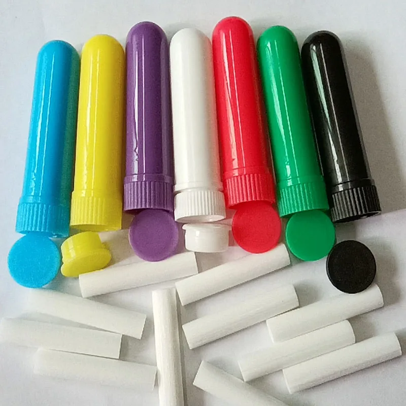 50pcs/ Set Whole sell 7 Colors Blank Nasal Inhaler Aromatherapy mixed color Nasal Inhaler Sticks with Wicks ZKH181 mofii candy keyboard mouse combo 2 4g wireless mixed color 84 key mini keyboard mouse set with circular punk key caps light brown