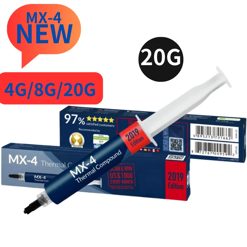 

MX-4 8g/20gThermal grease processor Thermal Compound Thermal paste CPU GPU Cooler Cooling Fan fluid Conductive Heatsink Plaster