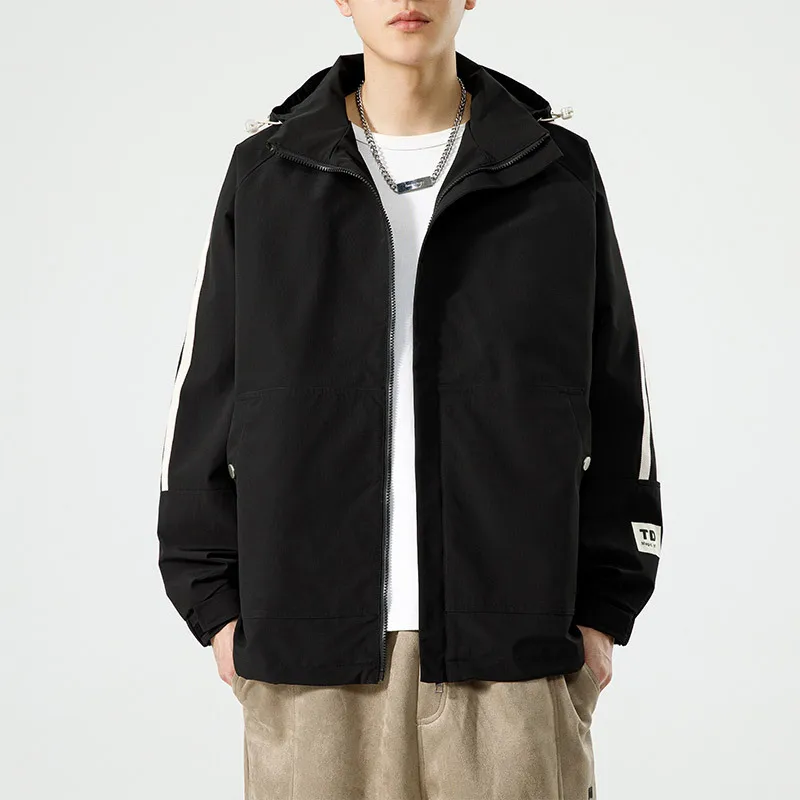 7XL Large Size Jacket Hooded Work Jacket Men's Spring Couple's Charge Clothes Loose Large Size