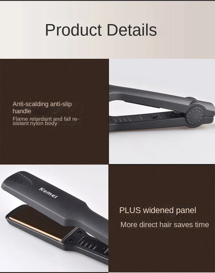 Kemei 329 quick-heat women's hair-free hair styling electric splint hair straightener wholesale