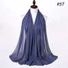 Musulman en mousseline de soie Hijab femmes bulle en mousseline de soie écharpe pour femmes dames voile musulman Islam couleur unie malaisie Musulman Wrap foulards
