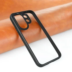 Enhanced Protective Phone Case with TPU Frame and Plastic Bumper for Vivo X200 FE (Black)