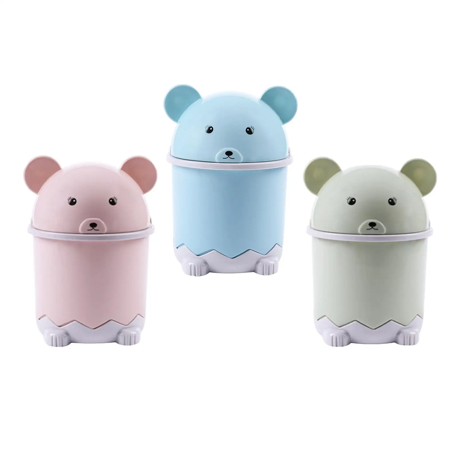 뚜껑이 달린 컴팩트 탁상용 쓰레기통, 메이크업 테이블 쓰레기통