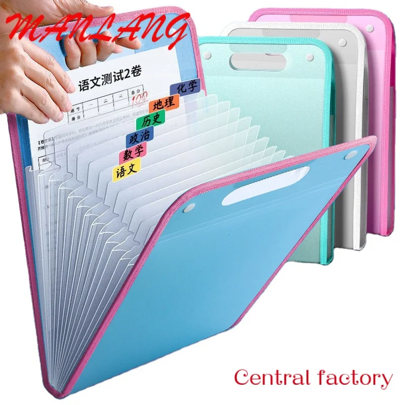 

Custom A4 Letter Size Multifanctional Expanding PP File Folder 13 Pockets Accordion Document File Folder Bag Customized logo