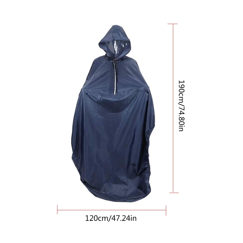 Waterproof Rain Poncho with Reflective Strip for Wheelchair Users Wind-Proof Cape Raincoat with Hood for Mobility Scooters and Old Wheelchairs