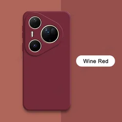 Premium Liquid Silicone Armor Case - Luxury Soft Square Design with Advanced Lens Protection for Huawei Pura 80 (Wine Red)