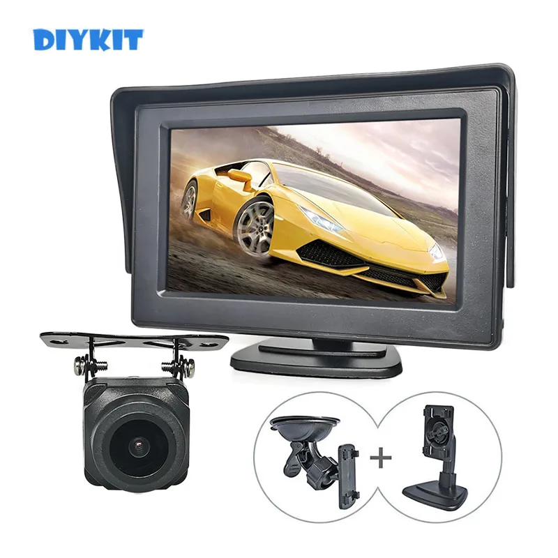 

DIYKIT 4.3inch AHD IPS Vehicle Rear View Car Monitor 1920*1080 Backup Car Camera AHD 170 Degree Starlight Night Vision