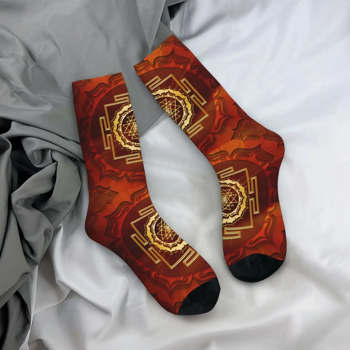 

Shri Yantra Lotus Flower Buddhism Socks Men's Women's Casual Socks Novelty Spring Summer Autumn Winter Middle Tube Socks Gifts