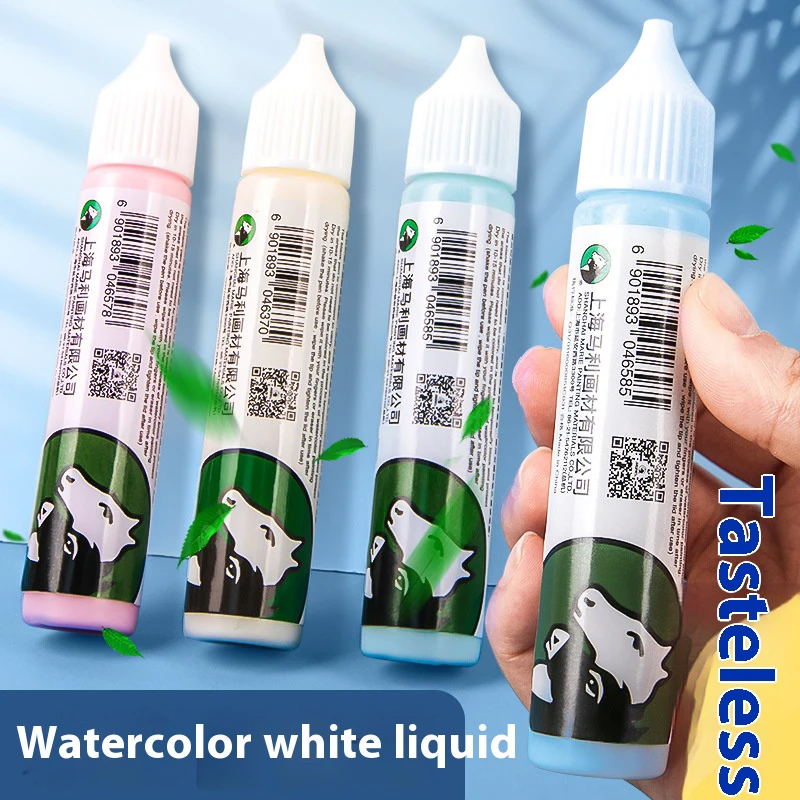 Watercolor Masking Liquid 30ml Watercolor Media Masking Ink White Fluid Liquid Pen White Gel Needle Tube Watercolor Pen Art Tool For Painting