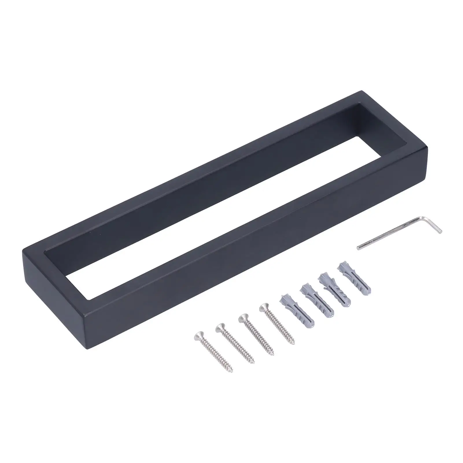 Matte Black Stainless Steel Wall-Mounted Towel Rack-26x7x3cm European Style Brushed Finish for bathroom