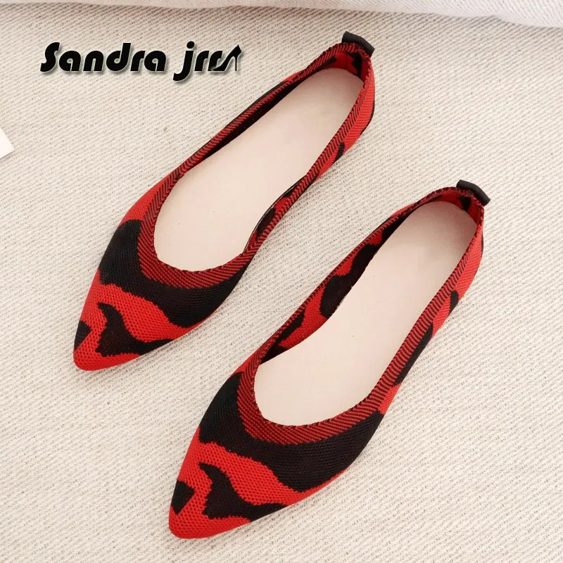 Geometric Pointed Ballet Flats Boat Shoes Women Flat Fashios Shoes