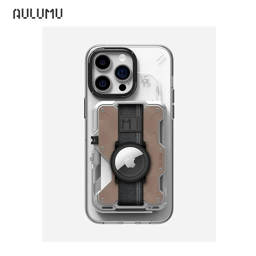 Aulumu 남성용 마그네틱 지갑 카드 케이스, 다기능 휴대폰 스탠드 그립, RFID 카드, 가죽, MagSafe와 호환 가능,  G03-Freehip.co.kr