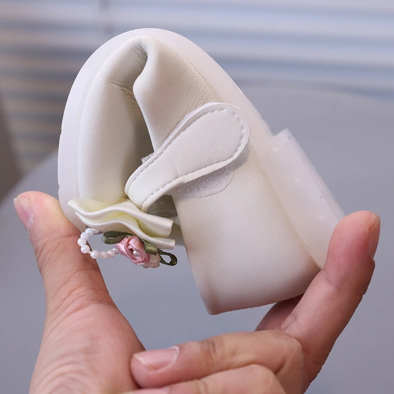 Kids PU Leather Shoes Girls Princess Shoes Baby Girl Simple Flower Bowknot Flats Mary Janes Child Baby Toddlers Baptism