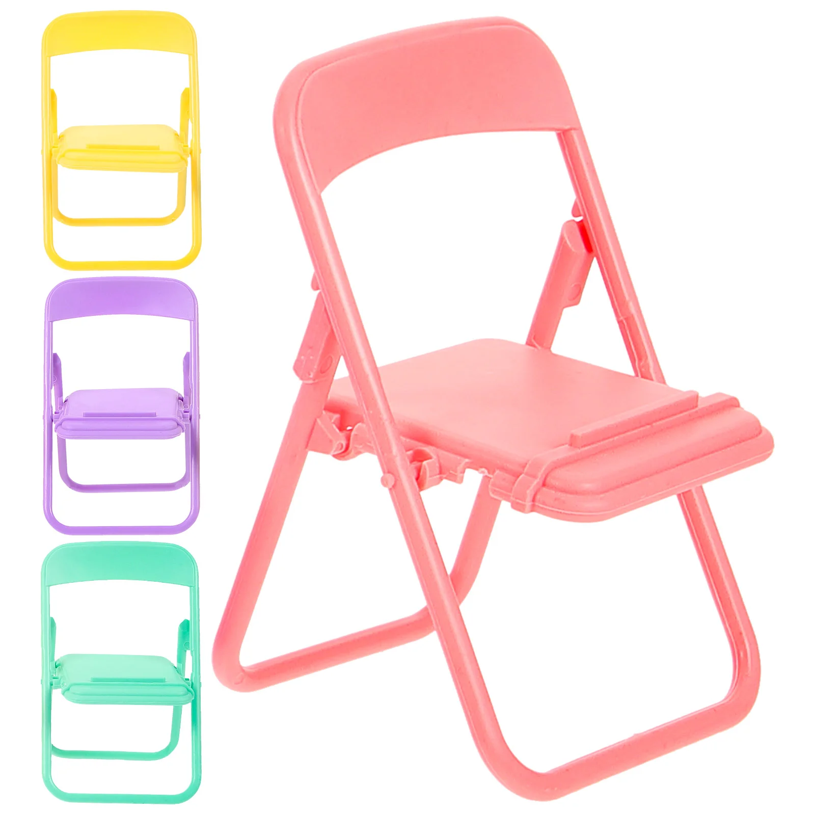 

4 Pcs Folding Chair Toys Infant Baby House Accessories Plastic Miniature Furniture